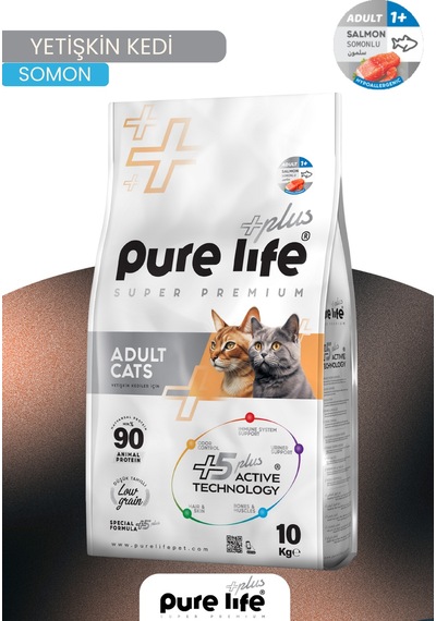Plus Somonlu Yetişkin Kedi Maması 10 Kg