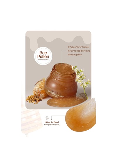 Kuru Ve Cansız Ciltlere Arı Poleni İçerikli Nemlendirici Peeling Maske Bee Pollen Honey Mask 130ml