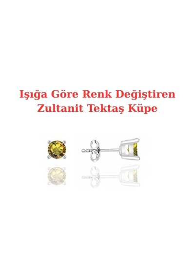 Işığa Göre Renk Değiştiren Zultanit Tektaş Gümüş Küpe Gümüş