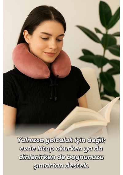Viscofoam Comfy Ortopedik Seyahat Yastığı Visco Boyun Destekli Seyahat Yastığı - Somon | Ergo Travel