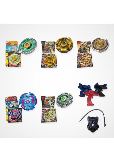 Beyblade Metal Fusion Set 5 Beyblade 2 Fırlatıcı - Bb48, Bb99, Bb109, Bb70, Bb106
