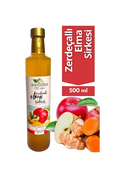 Zerdeçallı Elma Sirkesi 500 Ml - Organik Doğal Fermantasyon