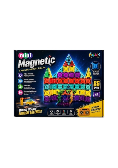 Manyetik Yapı Blokları Çocuklar İçin Renkli 3 Boyutlu 86 Parça Manyetik Blok Mini Oyun Seti Eğitici