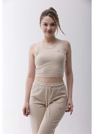 Playsportswear Kaşkorse Bej Fitilli Bra Bej