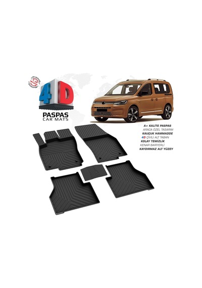 Vw Caddy 4d Araca Özel Havuzlu Kauçuk Paspas 2020 Ve Üzeri