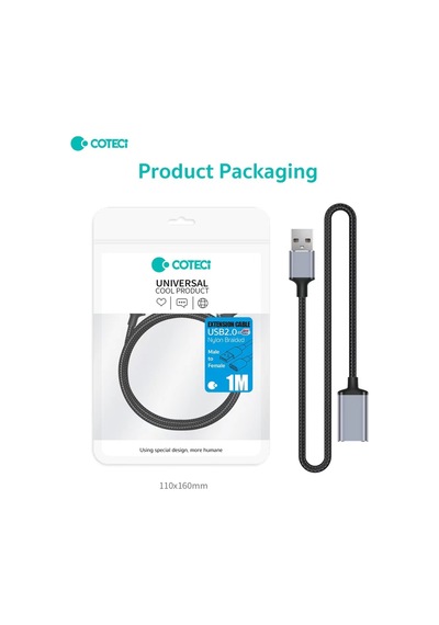 Usb Uzatma Kablosu Dişi Erkek Usb 2.0 Data Şarj Yazıcı Klavye Mouse Uzatıcı Örgülü 1 Metre