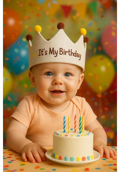 It S My Birthday Doğum Günü Tacı Ponponlu Bebek Ve Çocuk Parti Tacı +0