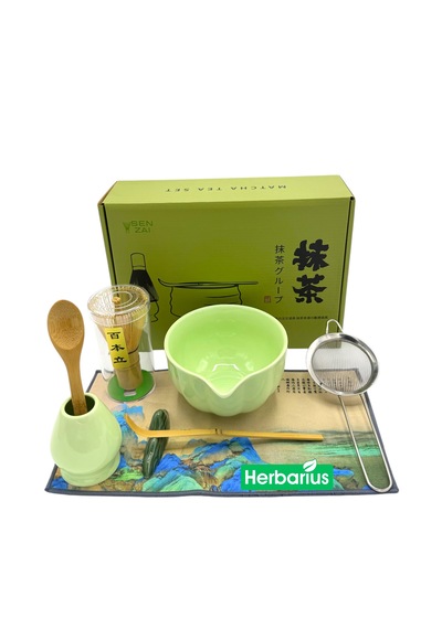 6 Parça Yeşil Renk Matcha Çayı Hazırlama Seti - Geleneksel Japon Matcha Seti