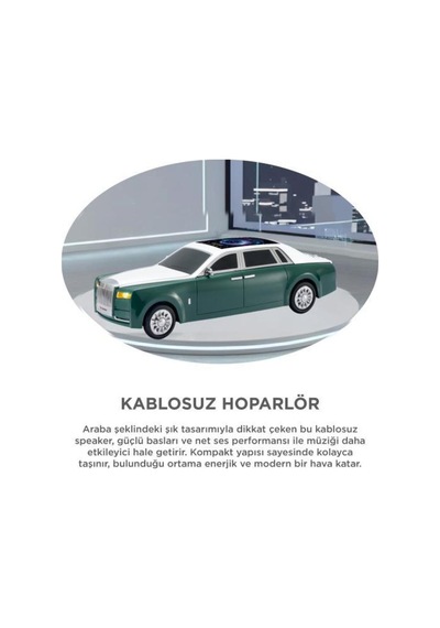 Bluetooth Hoparlör Rolls-royce Görünümlü Araba Led Ekranlı 15w Tws Fm Usb Speaker D82