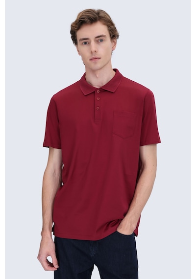 Hatemoğlu Bordo Regular Fit Polo Yaka 100% Pamuk Merserize Tişört