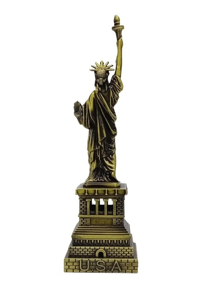 Vintage Metal Usa Özgürlük Heykeli Biblo Antik Bronz 15 Cm