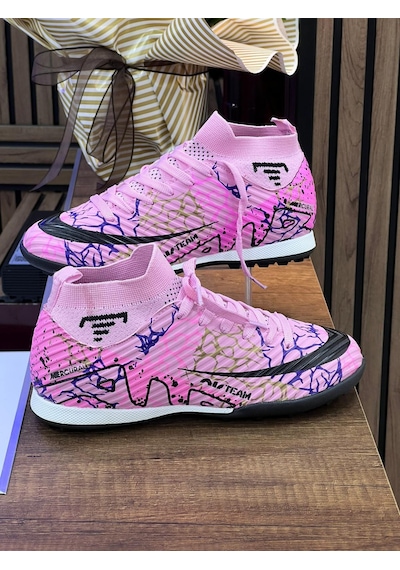Erkek Likralı Çoraplı Halısaha Spor Ayakkabı- Pembe Fuşya-655 Pembe Erkek Likralı Çoraplı Halısaha Spor Ayakkabı- Pembe Fuşya-655 Pembe