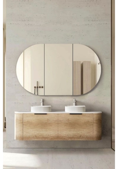 Duvar Aynası, Dekoratif Ayna, Konsol Aynası, Hol Aynası, Dresuar Aynası, Banyo Aynası 80 X 40 Gümüş