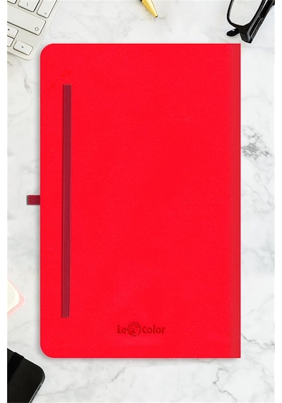 Le Color Tarihsiz Klasik Defter Rec Note 13x21 Çizgili Kırmızı