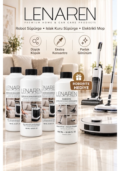 Lenaren Washrite Halı Ve Koltuk Yıkama Makinesi Şampuanı 500 Ml X3 Avantaj Paketi - Roborite Hediyeli 3'lü Set
