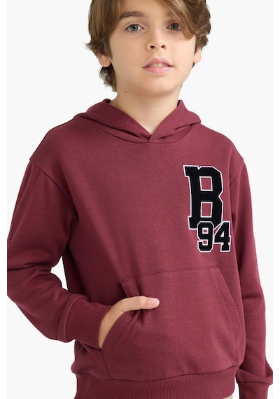 Defacto Erkek Çocuk Oversize Geniş Kalıp Kapüşonlu Okul Sweatshirt F2714a825aubr194 Bordo