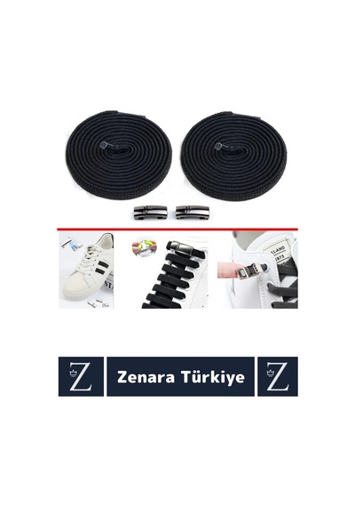Zenara Premium Pratik Şık Klipsli Manyetik Mıknatıslı Lastikli Çocuk Ayakkabı Bağcığı 100 Cm 2 Çift Çok Renkli