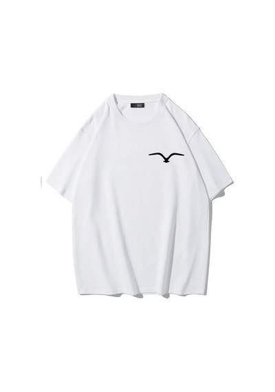 Brz Collectıon Brz Collection Unisex Oversize Minimal Martı T-shirt Beyaz