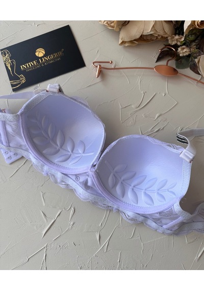 Jasmine Askıları Parlak Taşlı Hafif Destekli Dantelli Soft Cup İt Lila