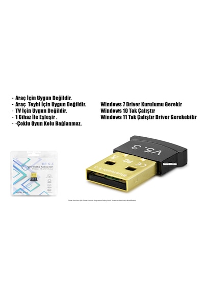 Masaüstü Bilgisayar Bluetooth Aparatı 5.3