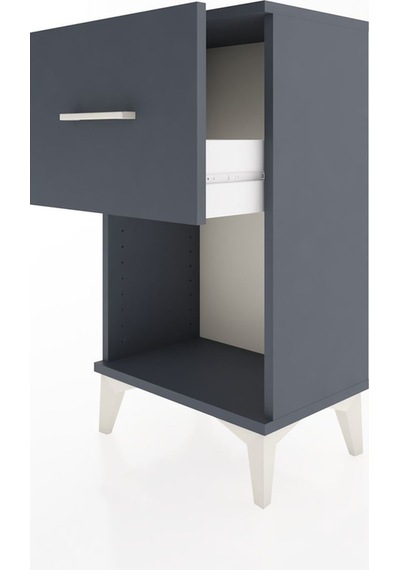 Arges Komodin 2 Çekmeceli 44x30x80 Antrasit-antrasit Antrasit