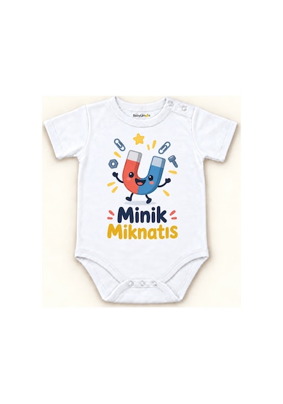 Babylimon Minik Mıknatıs Beyaz Kısa Kollu Çıtçıtlı Bebek Zıbını Beyaz - Minik Mıknatıs - 928161951 Beyaz - Minik Mıknatıs