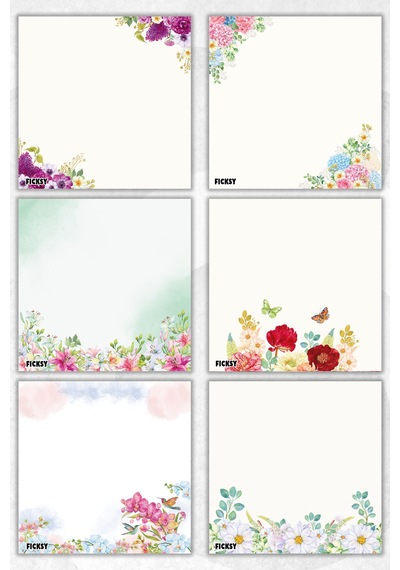 Çiçek Bloknot - 9 9 Cm Ebat- 50 Yaprak - Notepad - Memopad - Çizgisiz Not Kağıdı- To Do List - 2132
