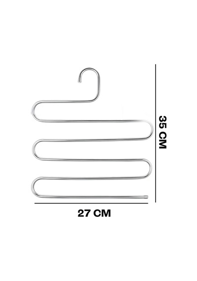 5 Katlı Metal Pantolon Askısı Yer Tasarruflu Şal Eşarp Gardolap Organizeri 35x27 Cm Diğer