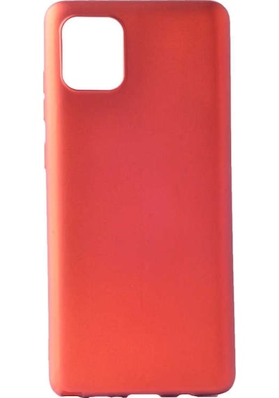Noktaks - Samsung Galaxy Uyumlu A91 S10 Lite - Kılıf Mat Renkli Esnek Premier Silikon Kapak - Kırmızı