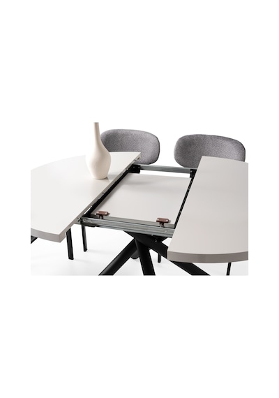 Truva Lak Panel Yuvarlark Açılır Mdf Mutak Masası 104cm Siyah