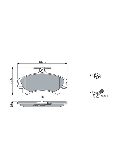 Mitsubishi Colt 1.5 2004-2010 Bosch Ön Balata Netparnet21920