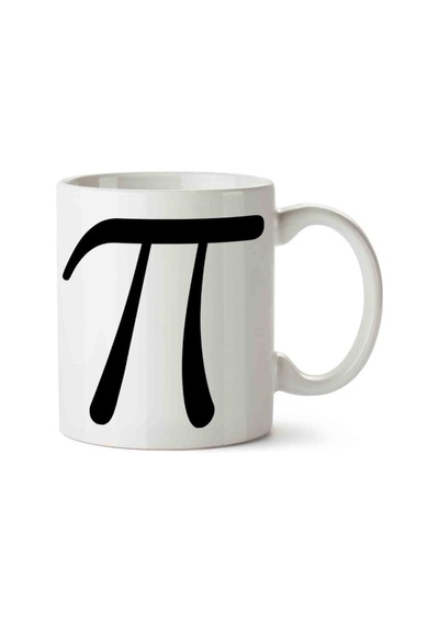 Black White Pi Day Pi Sayısı Günü 2 Porselen Kupa Bardak Beyaz