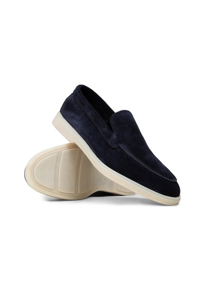 Deery Erkek Hakiki Süet Lacivert Loafer Ayakkabı - 02032mlcvc01