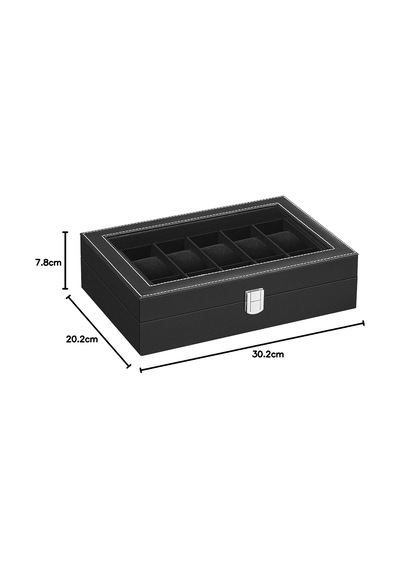 12 Saat İçin Yeni Watch Box Watch Case Siyah Cam Jwb12b Çok Renkli