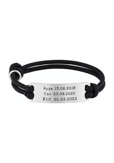 Plaka İsimli Gümüş İpli Bileklik - Gümüş Gümüş