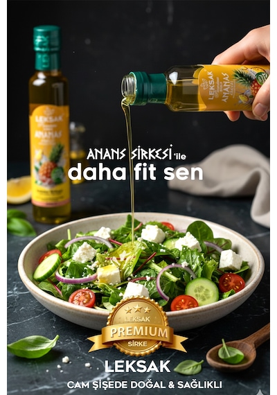 Leksak Ananas Sirkesi 250ml  Sirke Cam Şişede  Doğal Fermente -  Form Sirkesi.