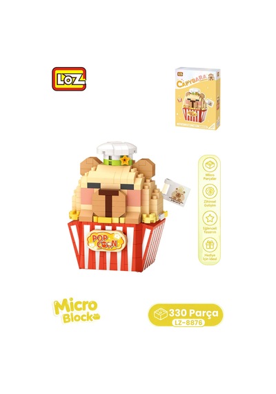 Loz Micro Block Serisi Sevimli Popcorn Modeli 330 Parça Dekoratif Oyuncak Yapım Seti Yapı Blok 8876