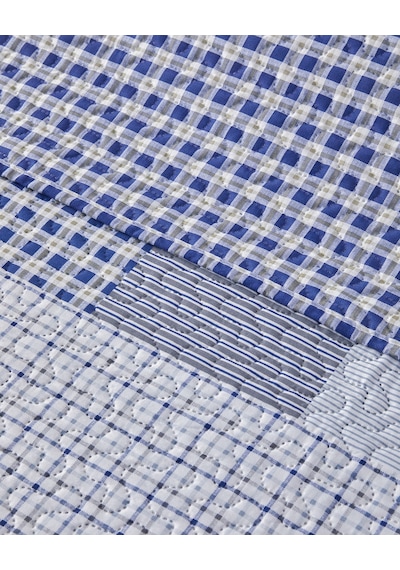 English Home Urban Patchwork Tek Kişilik Çok Amaçlı Örtü 160x220 Cm Lacivert Lacivert