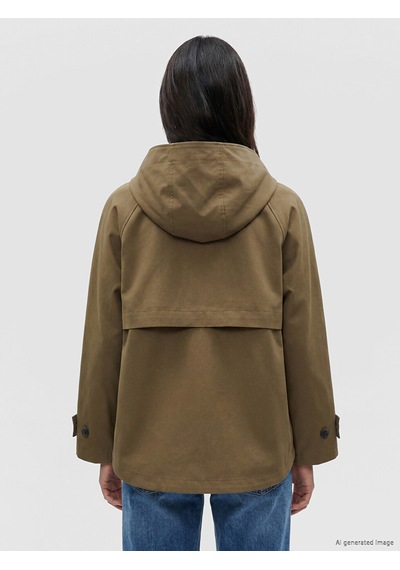Lcw Vision Bej Kapüşonlu Oversize Kadın Ceket
