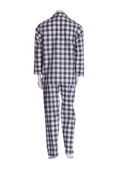 The Don Beyaz Siyah Kareli Poplin Erkek Pijama Takımı