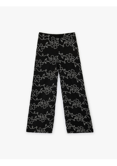 Koton Pamuklu Cepli Yüksek Bel Geniş Paça Çiçekli Poplin Pantolon Siyah Desenli 6sak40164uw Siyah Desenli Koton Pamuklu Cepli Yüksek Bel Geniş Paça Çiçekli Poplin Pantolon Siyah Desenli 6sak40164uw Siyah Desenli
