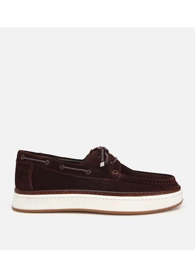 Hotiç Erkek Süet Deri Kahverengi Bağcık Detaylı Günlük Loafer 02ayh319380a480 02ayh319380a480