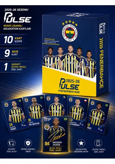 Mythos Pulse Fenerbahçe Futbolcu Kartları 10'lu Özel Kutu 2025/2026 Resmi Lisanslı