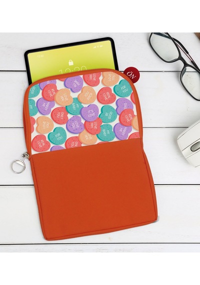 Bk Gift Kişiye Özel Evleniyoruz Karikatürlü Taşınabilir Koruyucu Tablet Kılıfı & Organizer Çanta - Turuncu-6 Kılıf
