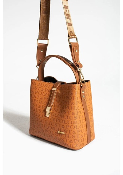 Just Polo Kadın Günlük Kullanıma Uygun Uzun Askılı Şık El & Omuz Çantası Shoulder Bag Taba