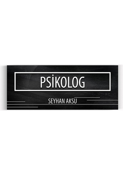 Kişiye Özel Psikolog Duvar & Kapı İsimliği model 8 - Siyah Merme