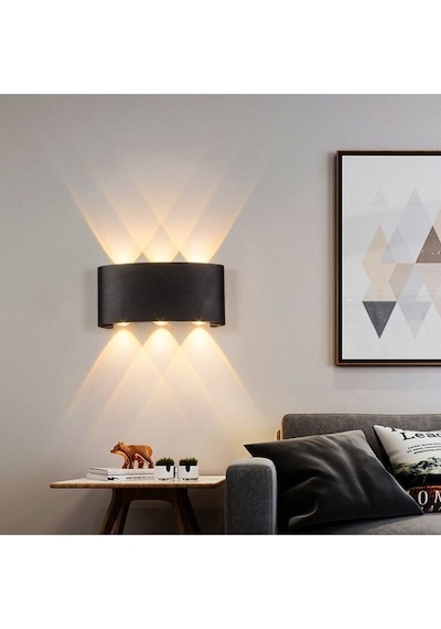 Uranüs Gün Işığı Ledli Dekoratif Işık Süzmeli Iç Ve Dış Mekan Modern Aplik Siyah