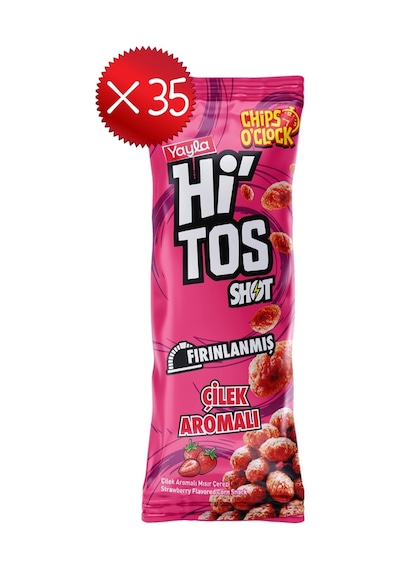 Yayla Hi'tos Shot Çilek Aromalı Mısır Çerezi 25 G X35