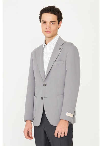 Gri Klasik Kesim Blazer Ceket Gri