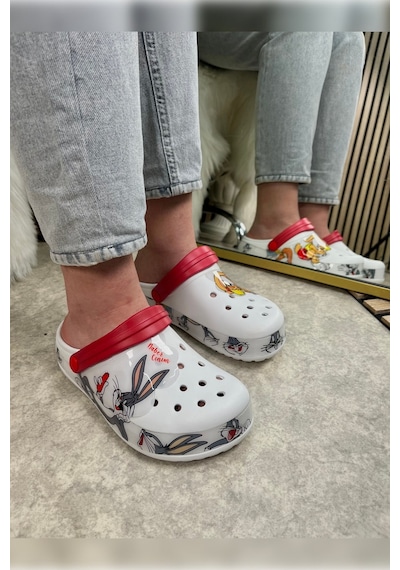 Günlük Anne Kız Terlik Sabo Hemşire Doktor Aşçı Sandalet Desenli Taban Crocs Crf-8246 Bunny Günlük Anne Kız Terlik Sabo Hemşire Doktor Aşçı Sandalet Desenli Taban Crocs Crf-8246 Bunny